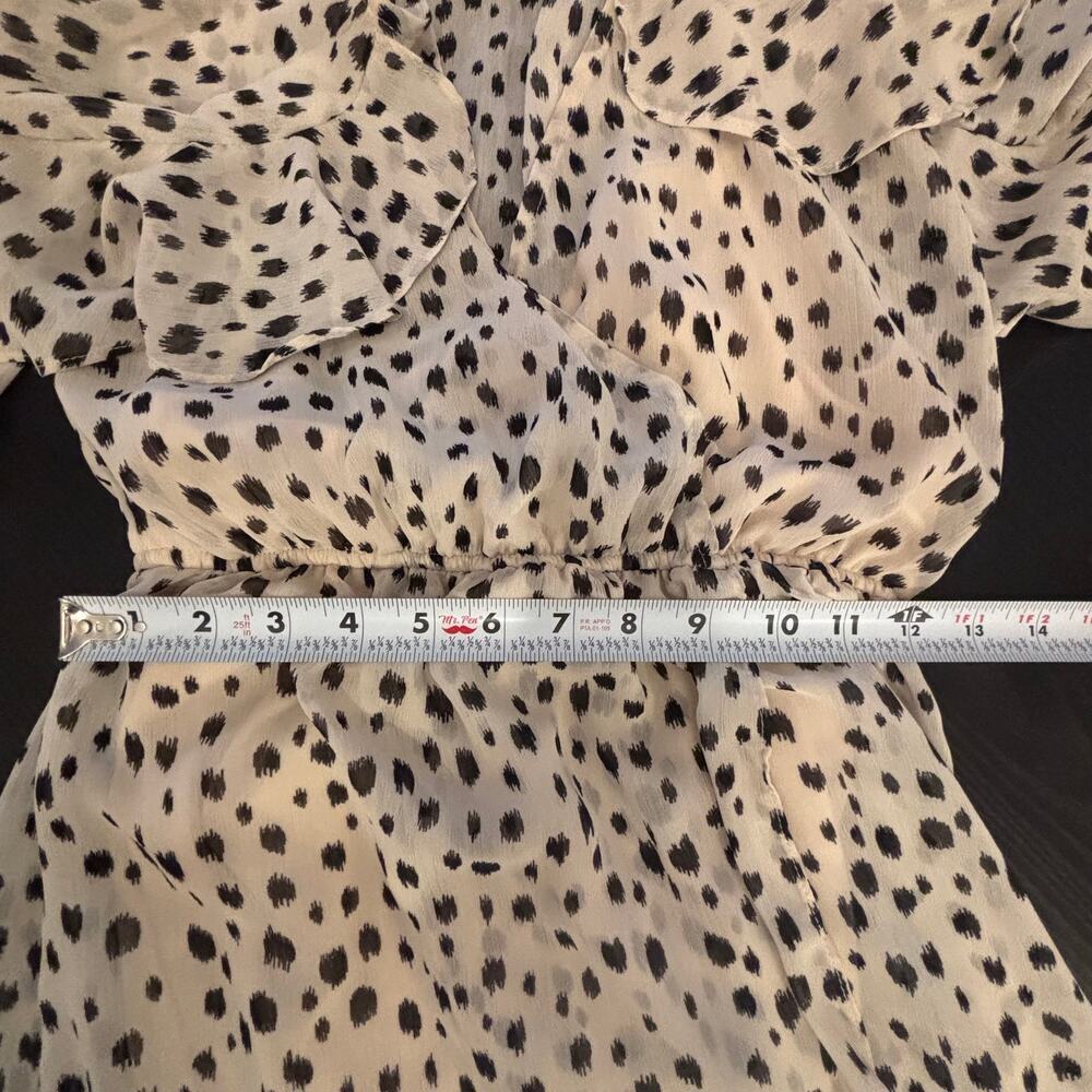 Living Doll Dalmatian Print Ruffle Sleeve Midi Dress Womens Flowy Boho Sz M - Picture 10 of 14
